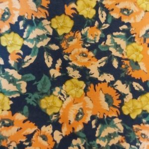 Lularoe Leggings TC Floral Navy. Peach. Yellow Gre